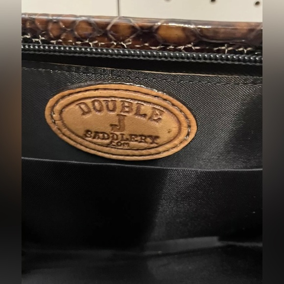 Double J Saddlery Turquoise / Brown Rose Leather Clutch Organizer C New Comments - Picture 2 of 10